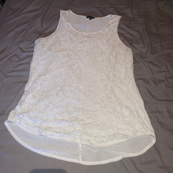 Dynamite Tops - (3/$20) Dynamite white lace wide shoulder tank top